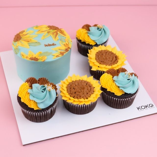 Sunflower Bento Cupcake Set